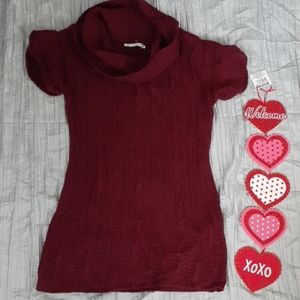 💖5 Maurices beautiful red sweater tunic/long sweater cowl neck.